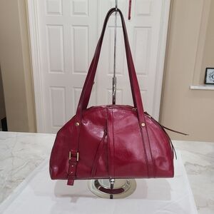 HOBO Beckon Half Moon Leather Shoulder Bag Burgandy Style 65819